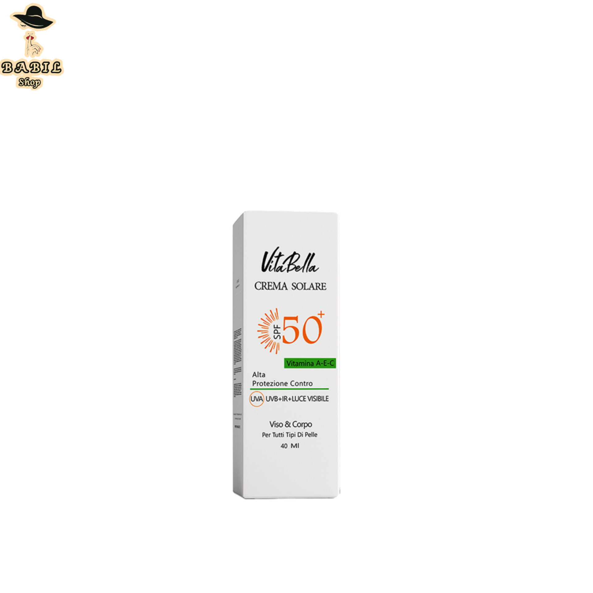 کرم ضد آفتاب spf۵۰ بی رنگ حجم ۴۰ میل ویتابلا