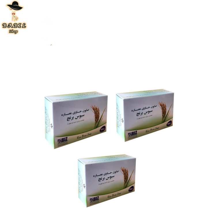 خرید و قیمت صابون دست و صورت سبوس برنج پک ۳ عددی دکتر بیز اصل