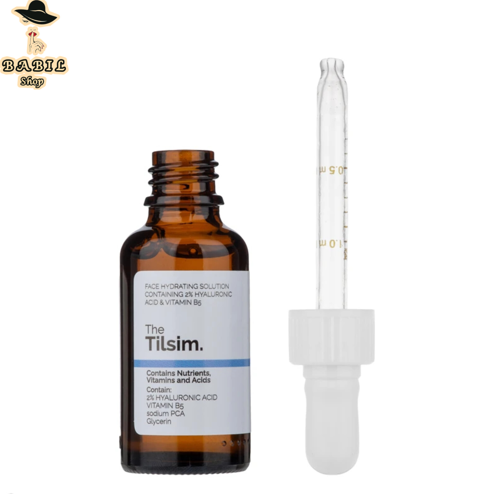 سرم آبرسان صورت تیلسیم مدل هیالورونیک اسید و B5 تضمینی و ارزان