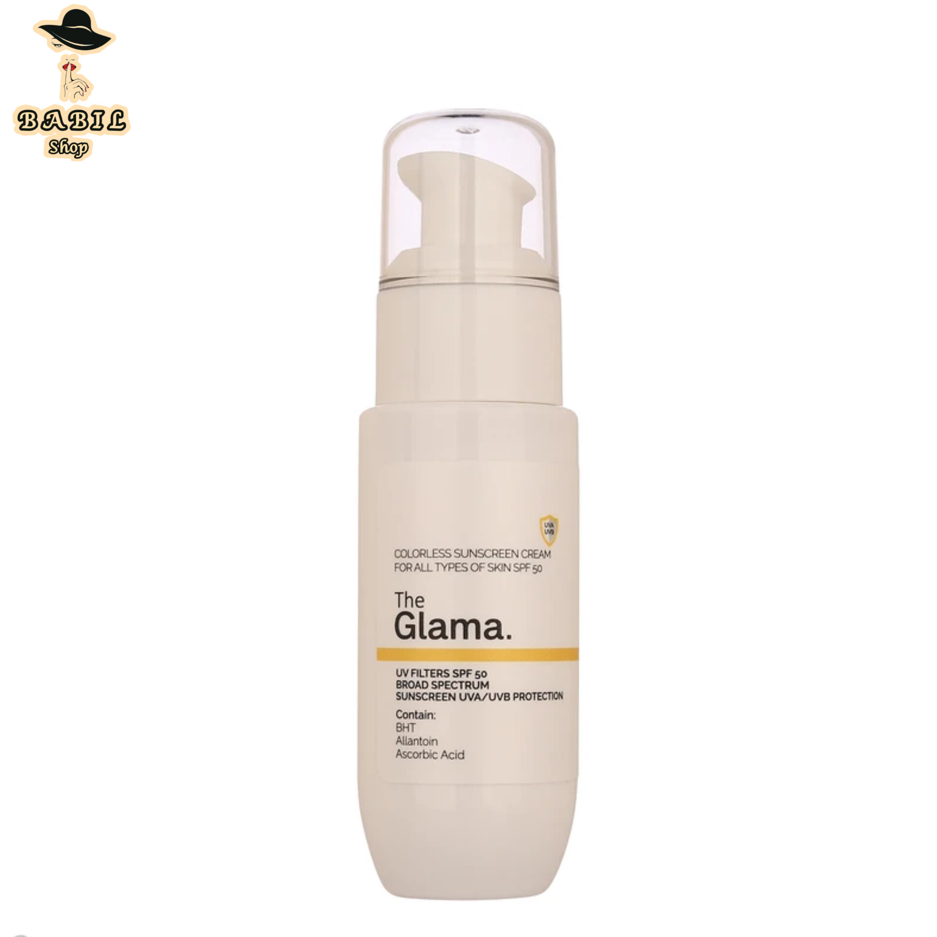 کرم ضدآفتاب بی‌رنگ گلاما مدل Broad Spectrum SPF 50