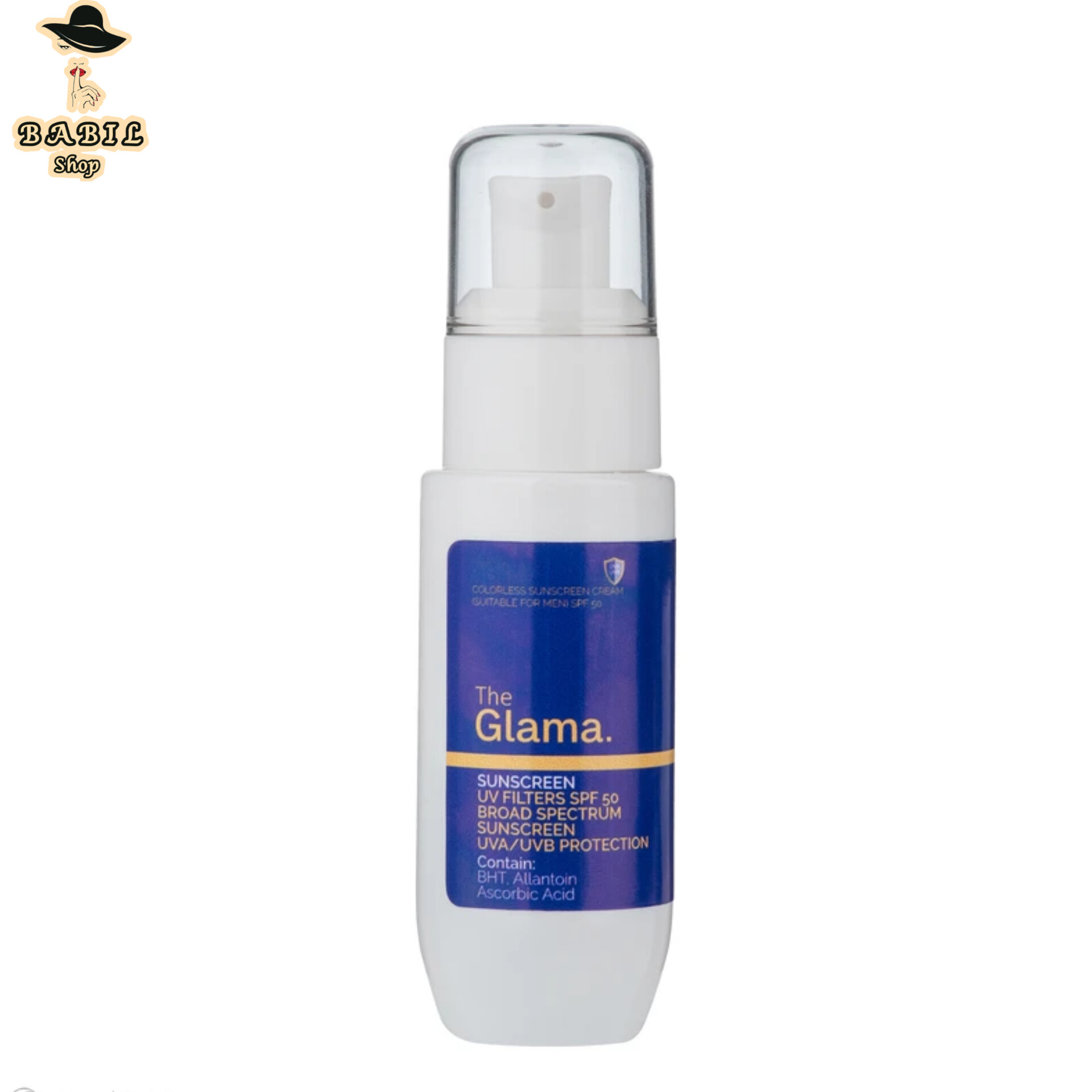 کرم ضدآفتاب بی‌رنگ مردانه گلاما مدل BHT با 50spf
